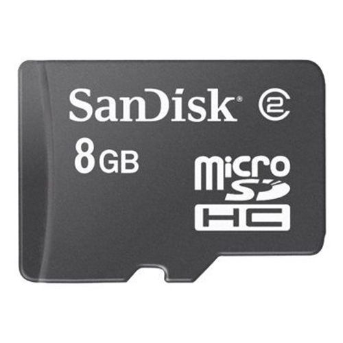 SanDisk - Carte mémoire flash (adaptateur microSDHC - SD inclus(e)) - 8 Go - Class 2 - micro SDHC - noir