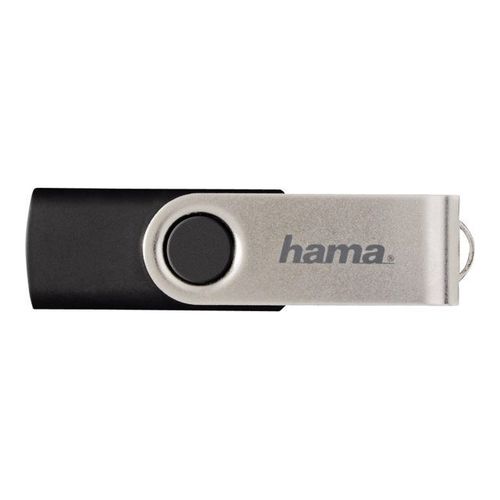 Cle USB 2.0 Hama FlashPen Rotate 8Go Noir Argent