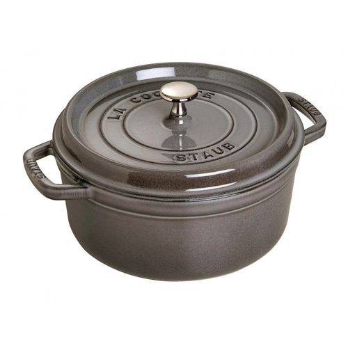 Cocotte Ronde Grise  - 24cm - 3,80l - Tous Feux + Four - Staub