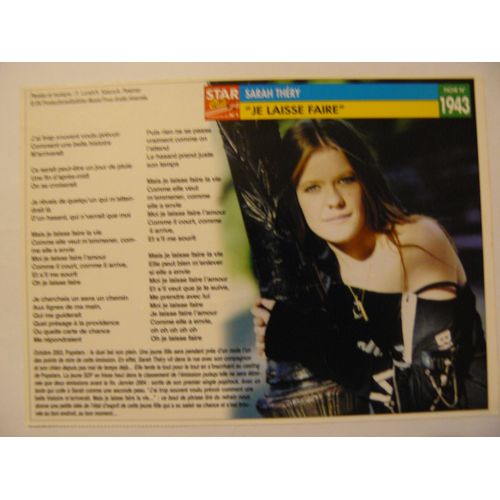Fiche Chanson Sarah Théry