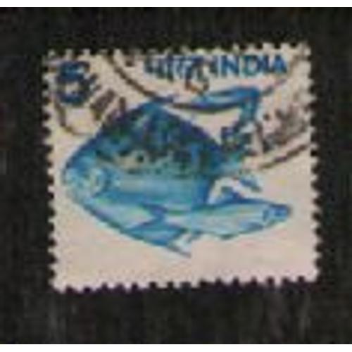 Timbre Inde 5 - Poissons Bleus