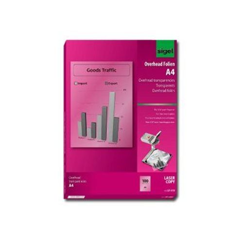 Sigel LF419 - Transparents recto-verso pour projecteur - 100 microns clair - A4 (210 x 297 mm) 100 feuille(s)