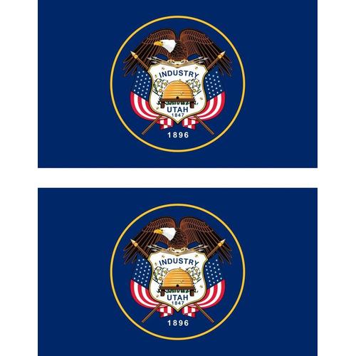 2x Autocollant Sticker Voiture Vinyl Macbook Drapeau Usa Americain Utah