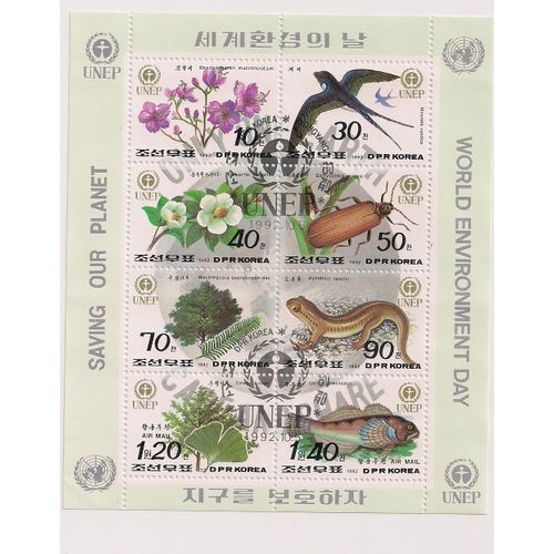 Coree- Série Bloc De 8 Timbres Protection De L'environnement