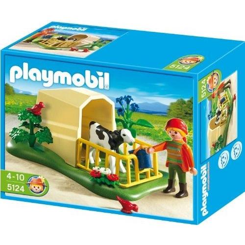 Playmobil Country 5124 - Abri Avec Veau Et Fermière