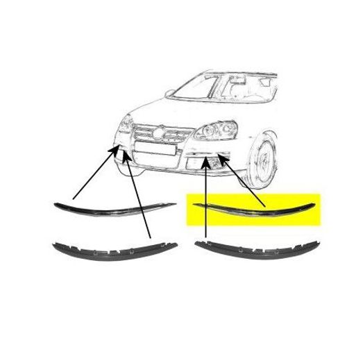Moulure Pare-Choc Supérieure Gauche Chromé Pour Volkswagen Jetta De 2005 À 2010