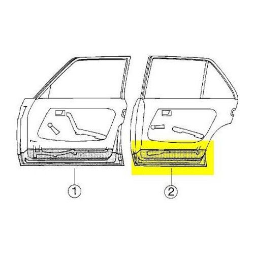 Partie Intérieure Porte Arrière Gauche Pour Mercedes Classe E - W123 De 1976 À 1985