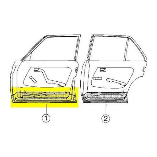 Partie Intérieure Porte Avant Gauche Pour Mercedes Classe E - W123 De 1976 À 1985