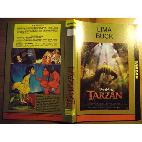  Tv Video.Jaquette Du Film.Tarzan 1999.Réalisation.Kevin Lima Et Chris Buck Avec Les Voix Françaises De Emmanuel Jacomy Valèrie Lemercier Muriel Robin