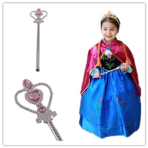 Nouveau Lot Robe Reine Des Neiges Anna Elsa + 1 Accessoire Baguette Sceptre Rose Taille 2 À 14 Ans Bonne Qualité Tenue Princesse Cosplay Déguisement Kawai Cute Envoi Immédiat Boutique Black Sugar   