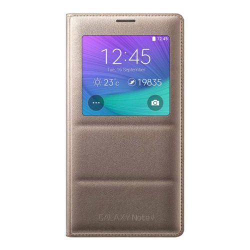 Cover View Samsung Galaxy Note 4 Gold Or Housse Etui Coque Flip