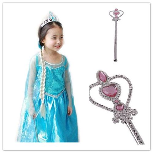 Nouveau Lot Robe Reine Des Neiges Anna Elsa + 1 Accessoire Baguette Sceptre Rose Taille 2 À 14 Ans Bonne Qualité Tenue Princesse Cosplay Déguisement Kawai Cute Envoi Immédiat Boutique Black Sugar   