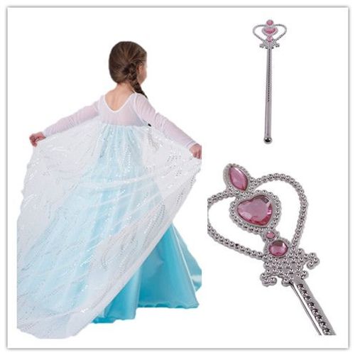 Baguette Rose + Robe Reine Des Neiges Nouvel Ensemble Elsa Anna Taille 2 À 14 Ans Bonne Qualité Tenue Princesse Cosplay Déguisement Kawai Cute Envoi Immédiat Boutique Black Sugar 