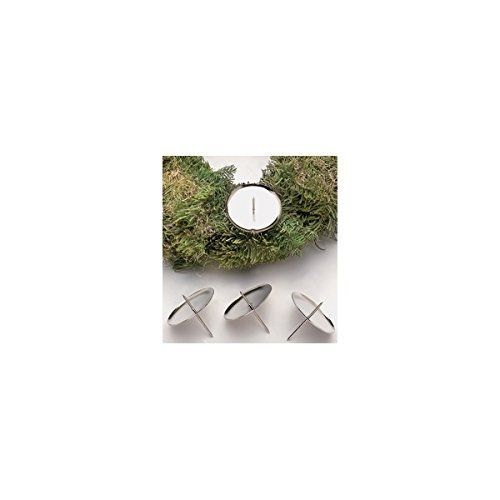 Glorex Adventskranz-Kerzenhalter, Silber, Durchmesser:100 Mm 67021401