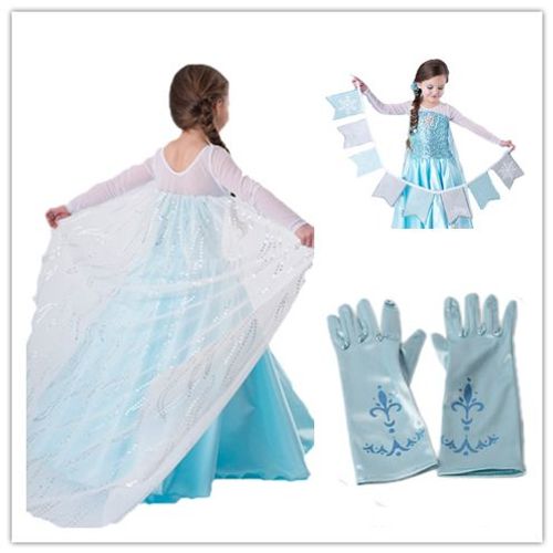 Robe Black Sugar + 1 Accessoire Pour Panoplie Reine Des Neiges Princesse Elsa Idéale Animation Anniversaire 2 À 14 Ans, Envoie 2 À 5 Jours, Bonne Qualité Originale  