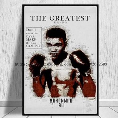 Muhammad Ali toile affiche citation de motivation p,mpression murale Poster pour salon chambre ¿¿ coucher d¿¿cor sans cadre(20*30cm)