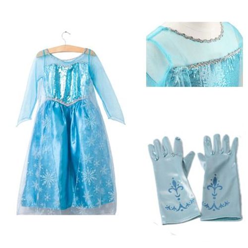 Robe Black Sugar + 1 Accessoire Pour Panoplie Reine Des Neiges Princesse Elsa Idéale Animation Anniversaire 2 À 14 Ans, Envoie 2 À 5 Jours, Bonne Qualité Originale  