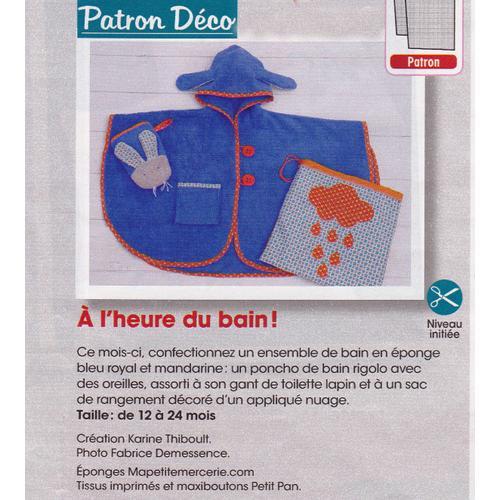 Patron Couture Decoration Modes Et Travaux N A L Heure Du Bain Ensemble De Bain En Eponge Pour Bebe De 12 A 24 Mois Rakuten