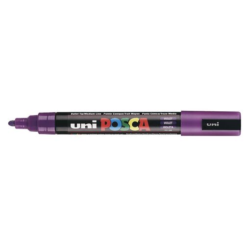 Uni-Ball Lot De 3 Marqueurs Pte Conique Moyenne Posca Pc5m 1,8 - 2,5mm Violet