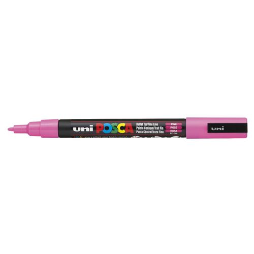 Uni-Ball Lot De 6 Marqueurs Pte Conique Fine Posca Pc3m 0,9 - 1,3mm Rose