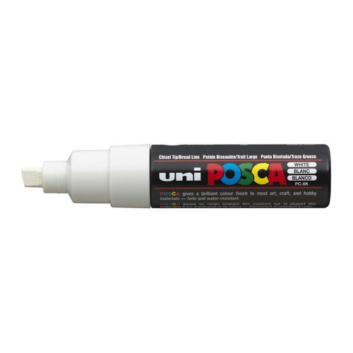 Uni-Ball Lot De 12 Marqueurs Pte Large Biseautée Posca Pc8k 8mm Blanc
