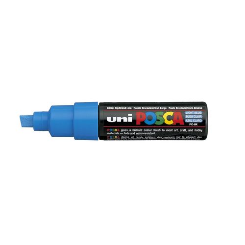 Uni-Ball Lot De 6 Marqueurs Pte Large Biseautée Posca Pc8k 8mm Bleu Clair