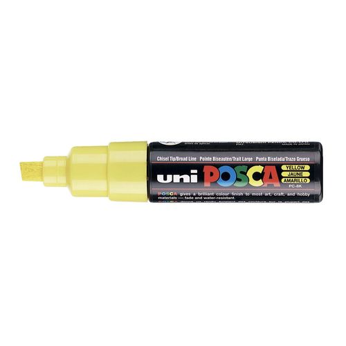 Uni-Ball Lot De 6 Marqueurs Pte Large Biseautée Posca Pc8k 8mm Jaune