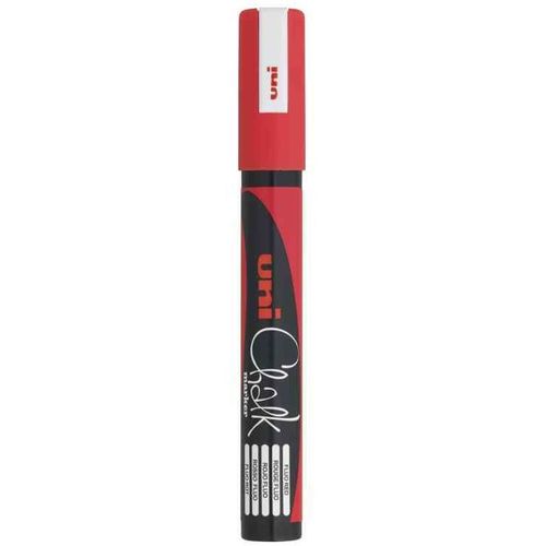 Uni-Ball Lot De 3 Marqueurs Craie Pte Conique Moyenne Chalk Marker Pwe5m 1,8 - 2,5mm Rouge
