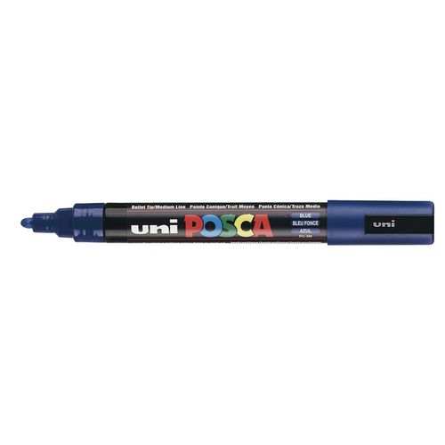 Uni-Ball Lot De 6 Marqueurs Pte Conique Moyenne Posca Pc5m 1,8 - 2,5mm Bleu Foncé