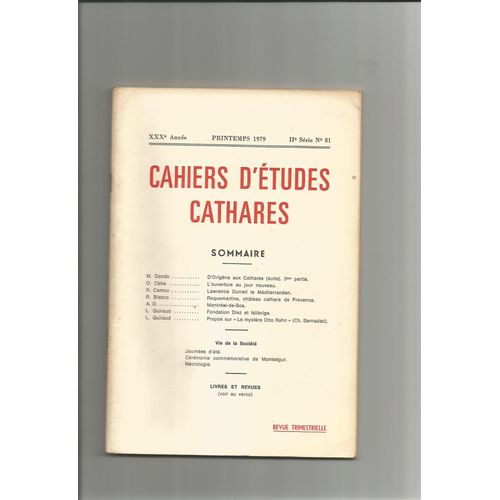 Cahiers D'etudes Cathares 81 