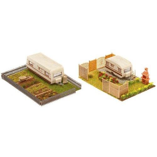 Faller 1/87 Ho : 2 Jardins Ouvriers Avec Caravane