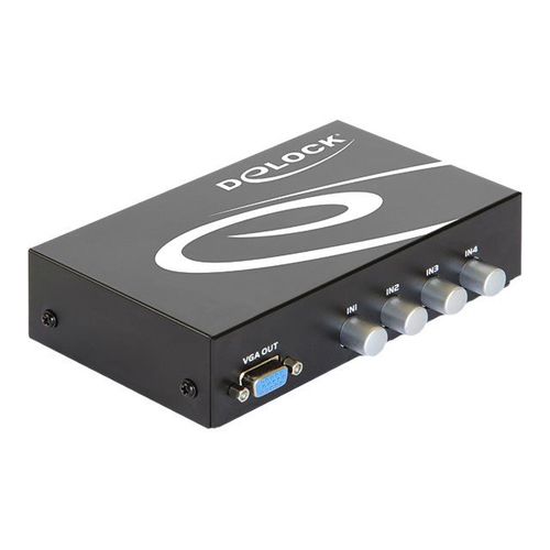 Delock Switch VGA 4 port with Audio manual - Commutateur moniteur / audio - 4 x VGA / audio - de bureau