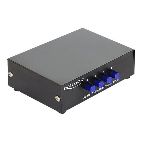 Delock Switch Audio / Video 4 port manual bidirectional - Commutateur vidéo/audio - 4 x vidéo/audio composite - de bureau