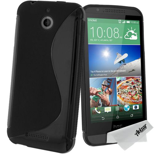 Coque Htc Desire 510 Housse Silicone Gel S-Line - Noir + Chiffonnette Avizar