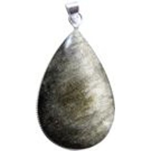 Pendentif Obsidienne Dorée - Monture Torsadée