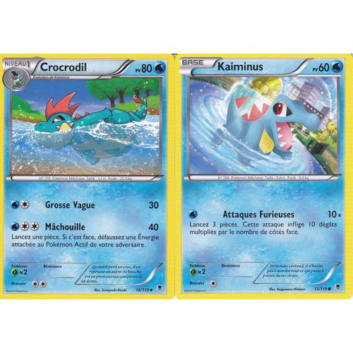 2 Cartes Pokemon - Crocrodil 16/119 + Kaiminus 15/119 - Vigueur Spectrale -