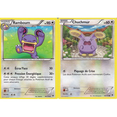 2 Cartes Pokemon - Ramboum 84/119 + Chuchmur 83/119 - Vigueur Spectrale -