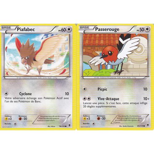 2 Cartes Pokemon - Piafabec 78/119 + Passerouge 89/119 - Vigueur Spectrale -