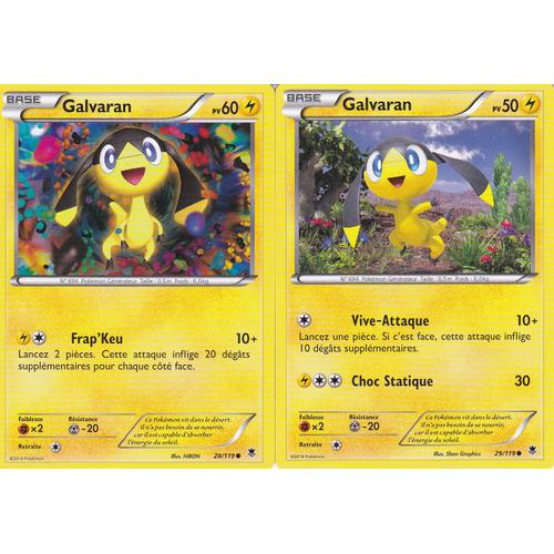2 Cartes Pokemon - Galvaran 28/119 + Galvaran 29/119 - Vigueur Spectrale -