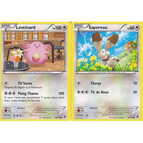 2 Cartes Pokemon - Leveinard 80/119 + Sapereau 87/119 - Vigueur Spectrale -
