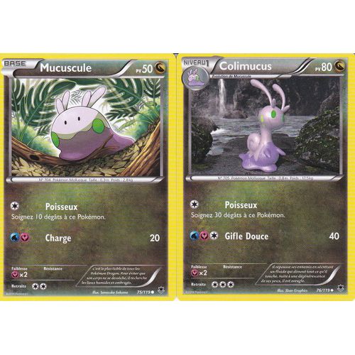 2 Cartes Pokemon - Mucuscule 75/119 + Colimucus 76/119 - Vigueur Spectrale -