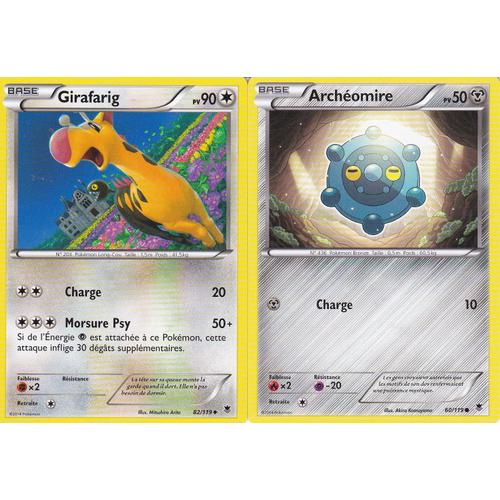 2 Cartes Pokemon - Girafarig 82/119 + Archeomire 60/119 - Vigueur Spectrale -