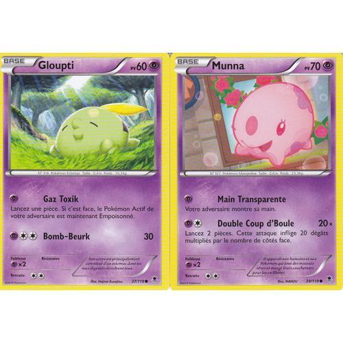 2 Cartes Pokemon Gloupti 37/119 + Munna 39/119 - Vigueur Spectrale -