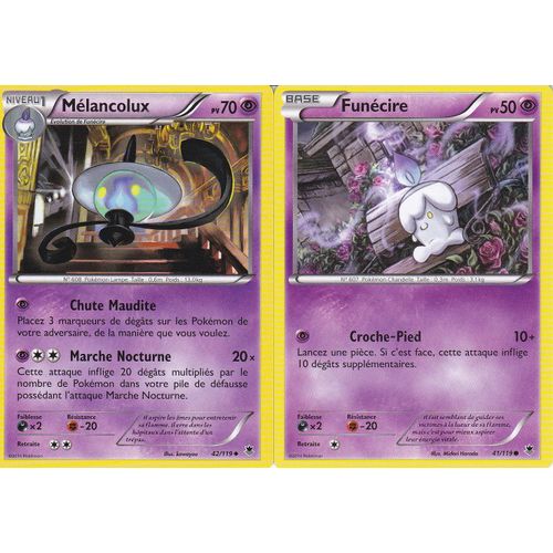 2 Cartes Pokemon - Melancolux 42/119 + Funecire 41/119 - Vigueur Spectrale -