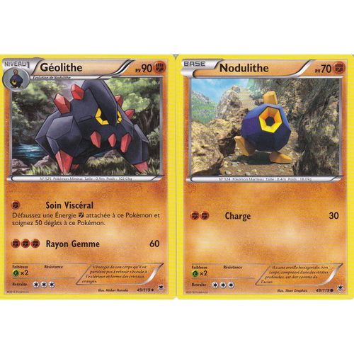 2 Cartes Pokemon - Geolithe 49/119 + Nodulithe 48/119 - Vigueur Spectrale - 