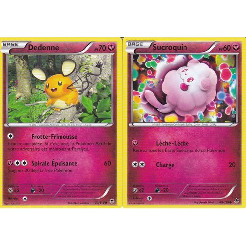 2 Cartes Pokemon - Dedenne 70/119 + Sucroquin 68/119 - Vigueur Spectrale -