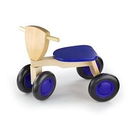New Classic Toys Porteur enfant bleu, boîte naturel bois