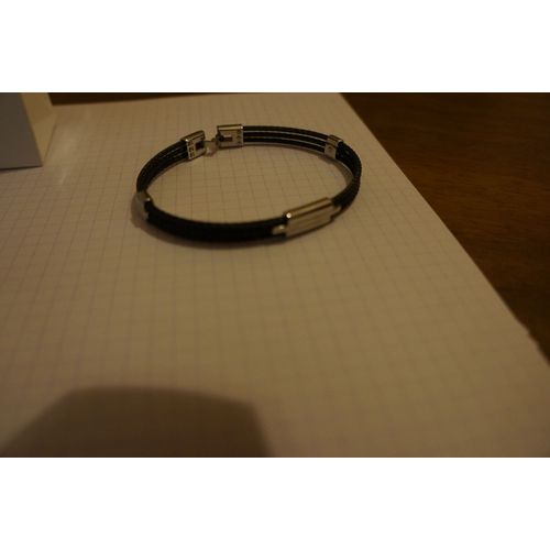 Bracelet 3 Filins D'acier  Et Argent