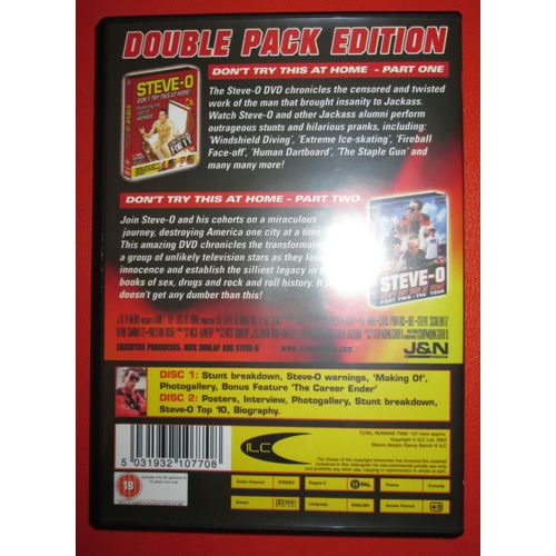 Steve-O "Don't Try This At Home" (Double Pack Edition) Jackass