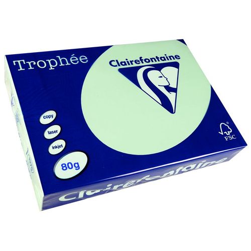 Clairefontaine Lot de 5 Ramettes 500 Feuilles Papier 80g A4 210x297 mm Certifié FSC  VERT